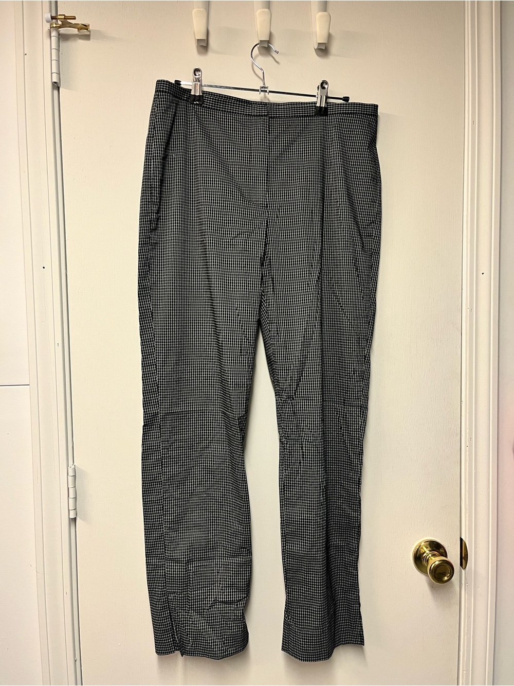 DKNY Black White Check Straight Leg Pants Women’s Size 10 Vintage Y2K